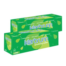 Klarbrunn Sparkling Water, Lime, 24 Pack