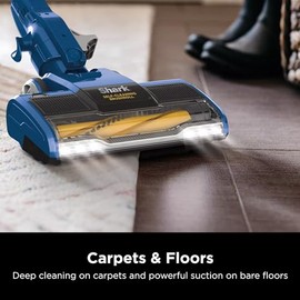 Shark Shark HV343AMZ Rocket Corded Stick Vacuum with Self-Cleaning Brushroll, Lightweight & Maneuverable, Perfect for Pet Hair Pickup, Converts to a Hand Vacuum, Crevice Upholstery Tools, Blue/Silver