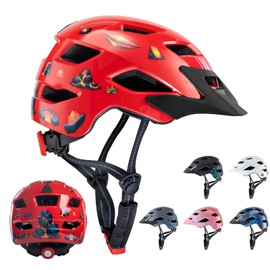 SIFVO Kids Helmet Adjustable 50-57cm for Aged 5-12, Kids Bike Helmet with Detachable Visor, Breathable and Comfortable Toddler Helmet