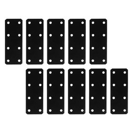 Flat Brackets for Wood, L Brackets Metal Flat Plates: Flat Straight Brackets-Flat Bracket-Black Flat Mending Plate-Flat Brace Brackets-Connector Mending Plates-Repair Fixing Bracket