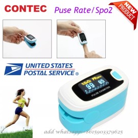 CONTEC Finger Tip Pulse Oximeter Blood Oxygen Meter Rate Monitor BLUE OLED CONTEC