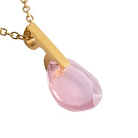 LuckyLy Set Juego de Joyería para Mujer, Aretes y Collar de Acero Inoxidable con Baño Oro 18k y Cristal Rosa – Regalos para Mujer Originales y Regalos para Mamá, Modelo Amber