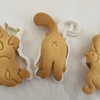 3Pcs Cat Butt Cookie Cutters, 3D Cat Cookie Cutters for