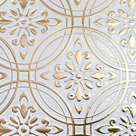 24-Pack of 8 x 8" Paper Wall Tiles Peel and Stick Kitchen Backsplash. Renter Friendly in Metallic Gold Pastel Painted Design. Paper Wall Tiles for Your Home