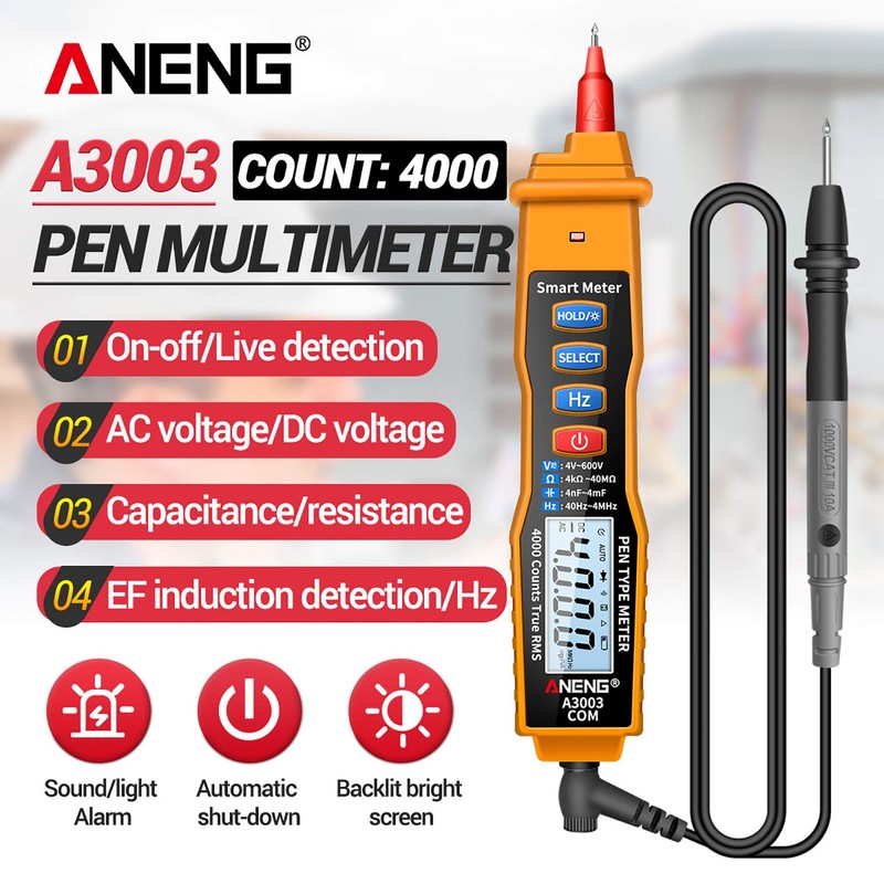 Digital Pen Multimeter NCV AC/DC Voltmeter Ohmmeter Resistance Capacitance Frequanecy