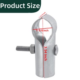 INBYME End Rail T Clamp, 6 Sets of Panel T Clamps, Chain Link Fence T Clamp, Pipe Connector Pipe Clamps for "T" Clamps Into Pipe Fence Reinforcement, Bolts & Nuts Included (1-3/8" x 1-3/8")