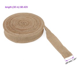 JOIKIT 4cm x 30m Hessian Ribbon Roll, 32 Yards Jute Hessian Ribbon, Natural Burlap Fabric Ribbon Linen Ribbon for Gift Wrapping, DIY Craft