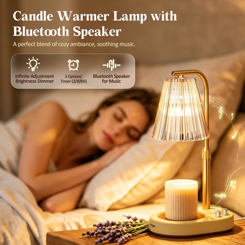 Joymate Gifts for Women, Candle Warmer Lamp with Bluetooth Speaker,