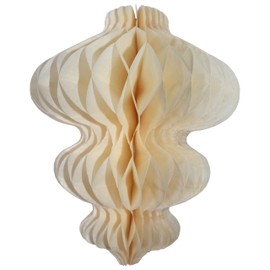 3-Pack 8 Inch Honeycomb Tissue Paper Hanging Ornament Decoration (Classic Ivory)
