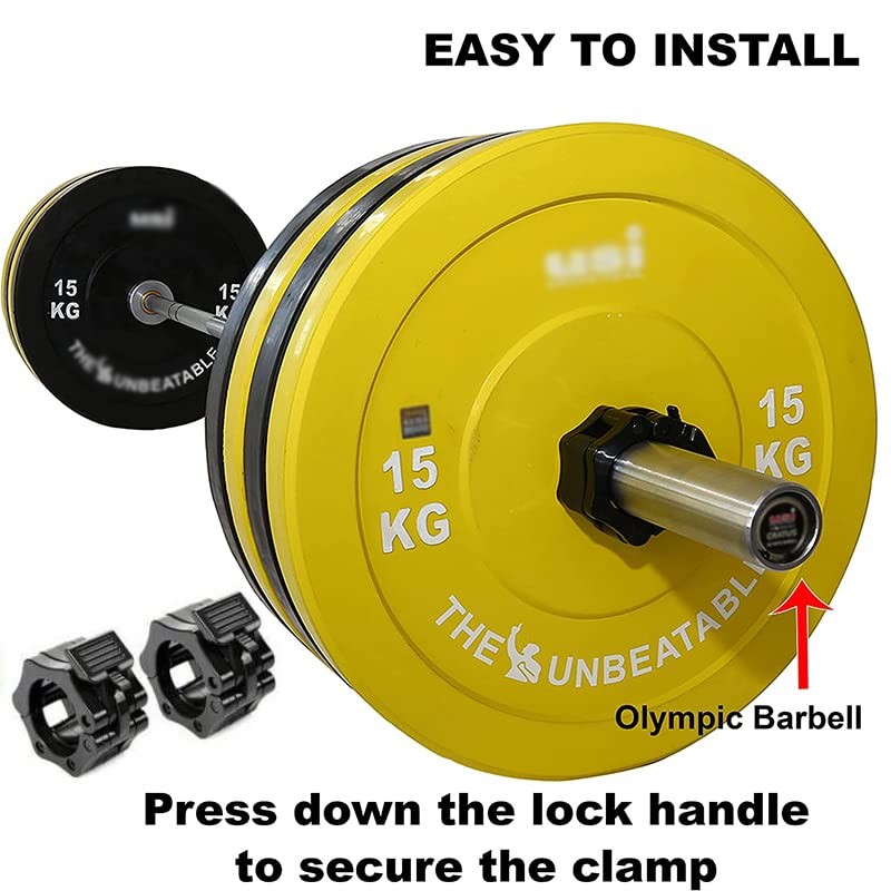 2PCS 50mm Barbell Clamp Collar Clip Olympic Weightlifting Lift Spring