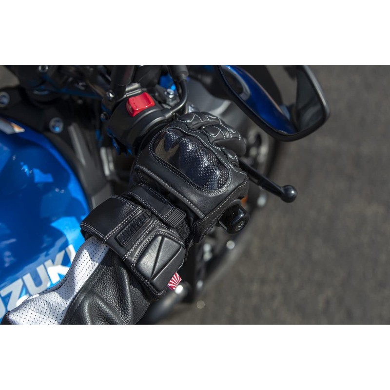 Noru Kabon Leather Gauntlet Motorcycle Glove - Waterproof Touring Glove
