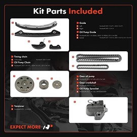 A-Premium Kit de Cadena de Distribución del Motor con Guía y Piñón