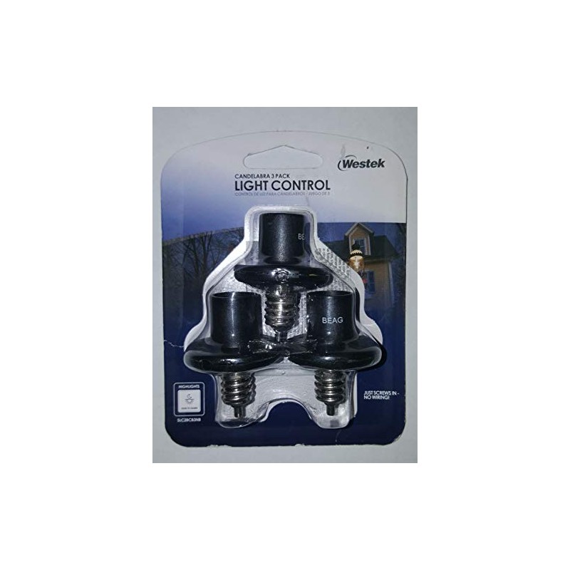 Westek Candelabra 3-Pack Light Control (Saves Energy, Dusk to Dawn,