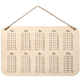 Glitzkind Wooden Multiplication Chart | Hanging Wall Board or Poster – Math Table for Kids | Playful Educational Learning Resources for Home or Classroom Decor