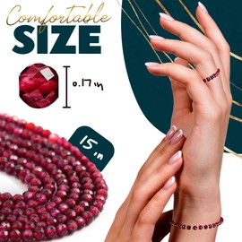 Reluen 16" Strand Genuine RUBY 3.5-4mm Faceted Rondelle Beads /d2
