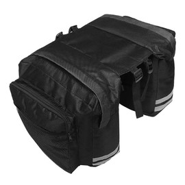 Double Panniers Bag Waterproof Rear Seat Saddle Accesories Multi-function Bicycle Cycle Bike Trunk Bag Women Men Panniers Bag for Riding (Black)