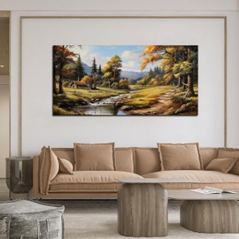 TYTAUPT Natural Landscape Pictures for Living Room Wall Decoration,Large Farmhouse Wall Decor Office Canvas Wall Art 29 x 59 Inch