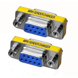 Traovien DB9 Adapter, 9 Pin RS-232 Female to Female Serial Cable Changer Adapter for Changing The Gender on Monitor Style (2Pcs) (DB9 F/F)