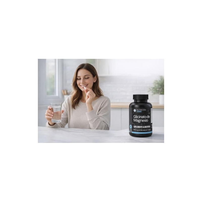 Glicinato de Magnesio 500 mg, Magnesio Glicinato en Cápsulas, 60