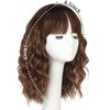 Lativ Brown Highlight Wigs for Women Short Wavy Curly Bob