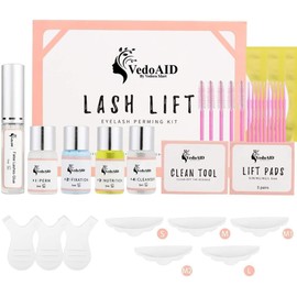 Kit de levantamiento de pestañas mejorado 2025, kit de extensión de pestañas, kit de permanente de pestañas, levantamiento y rizado de pestañas, incluye protectores oculares, almohadillas, acc