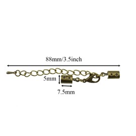 Suguenha 4 x 34mm Lobster Claws with Cord End Caps Sturdy Copper Gold Silver 6 Pairs for Necklaces Bracelets Beading Jewelry Craft Making