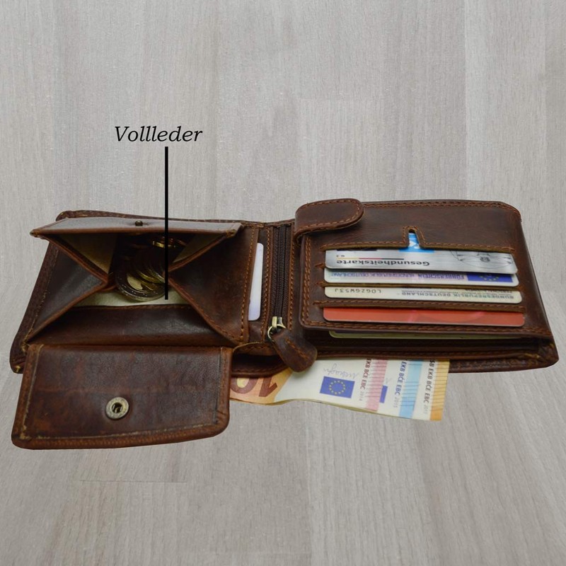 flevado Wild Adler Biker Wallet Full Leather Men's RFID Protection