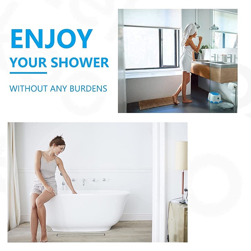 Linear Shower Drain 24 Inch, ZEKOO 2 in 1 Brushed