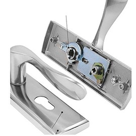SagaSave Interior Privacy Door Lever for Bedroom Stainless Steel Bathroom Flat Reversible Door Handle Door Lock Set（B Type 808-8）