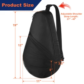 Cosmos Padel Racket Bag Pickleball Paddle Sling Backpack Padel Racquet Storage Bag - Padel (Paddel Tennis) Equipment Carrying Bag with Mesh Pocket for 2 Paddles, Balls, Water Bottle & Accessories
