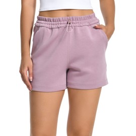 Colorfulkoala Women's High Waisted Ultra Soft Athletic Sweat Shorts Casual Summer Lounge Pants with Pockets(M, Elderberry)