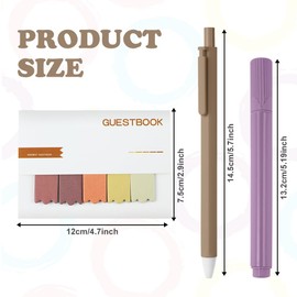 OFFCUP Pastel Highlighters, 13PCS Aesthetic School Supplies, 6pcs No-Bleed Highlighters, 6pcs Retractable Rollerball Pens Ink Gel Pens, 1PC Sticky Tabs, Cute Stationary for School Office Home (Brown)