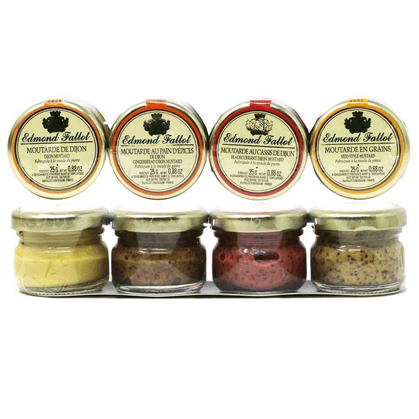 Fallot Moutarde de Dijon / Tasting Set with Four Dijon Mustard Varieties 4 x 25 g