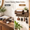 Rustic Wood Key Holder for Entryway – Wall Mounted Mail