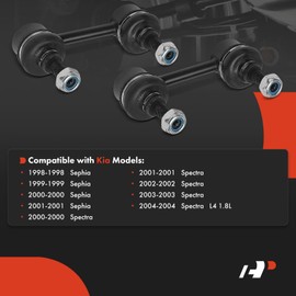 A-Premium Set of 4, Front and Rear Sway Bar Link Stabilizer Link Kit, Compatible with Kia Sephia 1998-2001, Spectra 2000-2004
