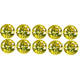 0.21 Ct (10 Pcs Lot) Calibrated Size 1.76 mm Round Shape Fancy Greenish Yellow Diamond Genuine Loose Diamonds
