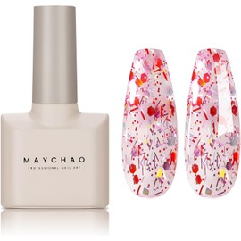 MAYCHAO 15ML Firework Glitter Gel Nail Polish 1Pc Glitter Gel Polish Soak Off UV LED Nail Polish Nail Art Starter Manicure Salon DIY at Home, 0.5 OZ