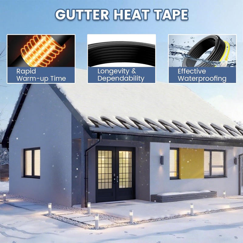 70 FT Gutter Heat Cable Kit, YeloDeer 6 W/FT Heat