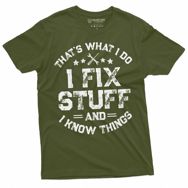 Men's Funny I fix Stuff T-Shirt Mechanic Engineer Garage Tee