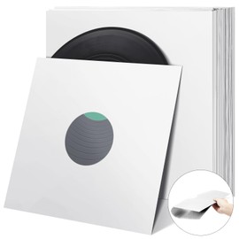 40 Pcs 12 Inch Vinyl Record Sleeves Blank Album Paper Poly Inner Sleeves Square Vinyl Record Sleeves Blank Record Covers for Album Vinyl Records Collections Storage Decorations(White)