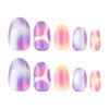 Oval False Nails - Short Colourful Smudges Press On Nails
