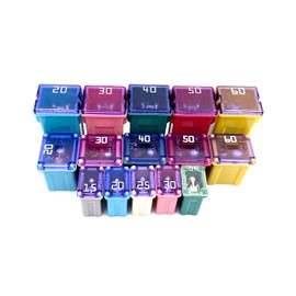 30Pcs Car Fuses Assortment Kit,Mini,Low and Tall/Standard Box Shaped Cartridge Fuse Automotive Fuses Kit for Cars and Trucks