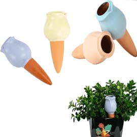 SmartiLiving Drip Irrigation Stakes - Extra Large Improved Drip Easy-Refill 4 Week Waterer System with Large Reservoir Bulbs - Automatic Self-Watering Device for Indoor & Outdoor