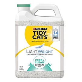 Purina Tidy Cats Light Weight, Low Dust, Clumping Cat Litter, LightWeight Free & Clean Unscented, Multi Cat Litter - (2) 8.5 lb. Jugs