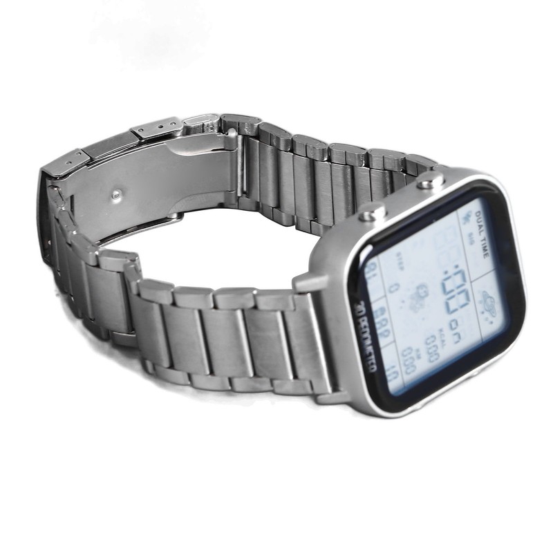 Men Led Digital Watch Creative Square Waterproof Backlight Pedometer Sports