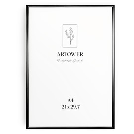 Artower® Picture Frame Black Metal Thin Frame for DIN A4 21 x 29.7 cm Poster Frame Large Collage Picture Frame Metal 21 x 30 cm Aluminium Slim Picture Frame Black Poster Frame