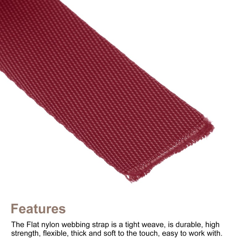sourcing map Nylon Webbing Strap Flat 1 Inch 10 Yards