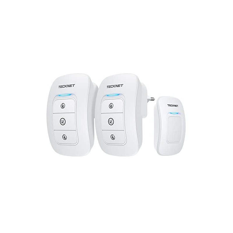 TECKNET Wireless Doorbell Set, IP65 Outdoor Waterproof Front Doorbell with