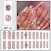 24Pcs 3D Flower Press on Nails Long Square Fake Nails