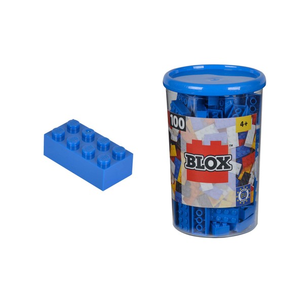 Simba 104118906 - Blox, 100 Blue Building Blocks for Children